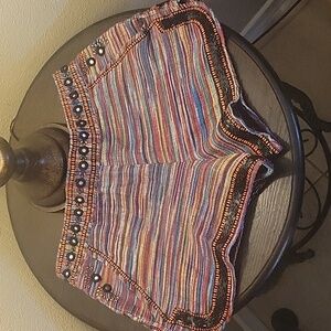 French Connection Multicolor Striped High Waist Shorts